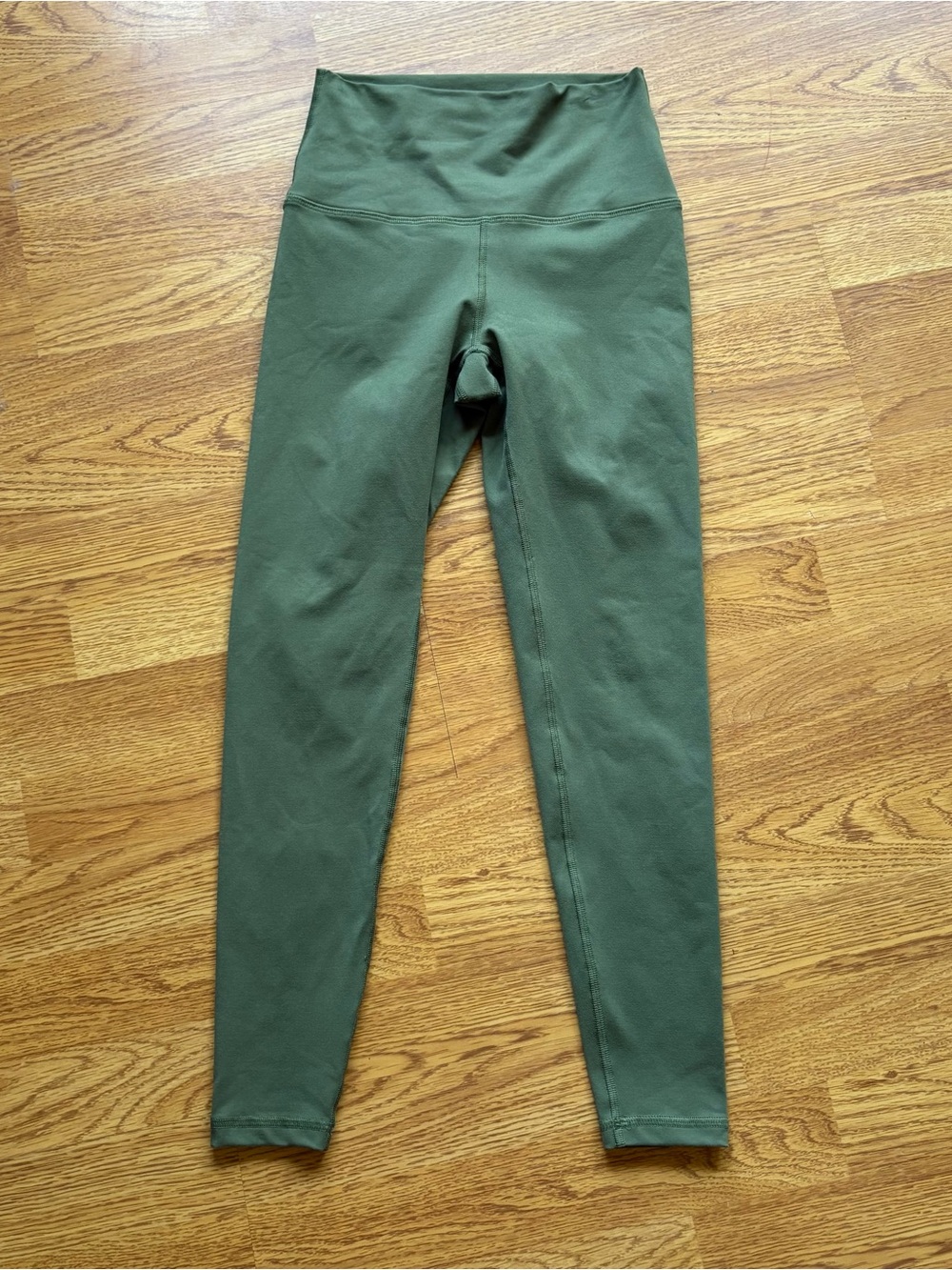 Fleo Olive Green High-Waist Leggings Active Gym Athleisure Stretch 24in Sz S